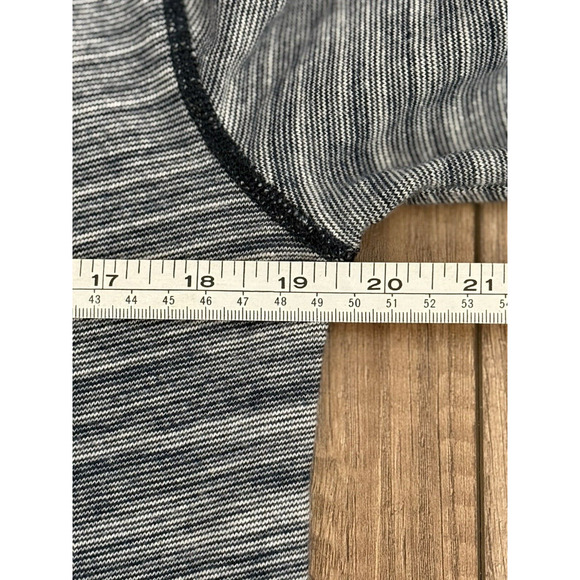 Lucky Brand ATHLETICS Navy Blue & White Striped 1/4 Snap Hooded Sweatshirt Sz‎ S - Picture 12 of 13